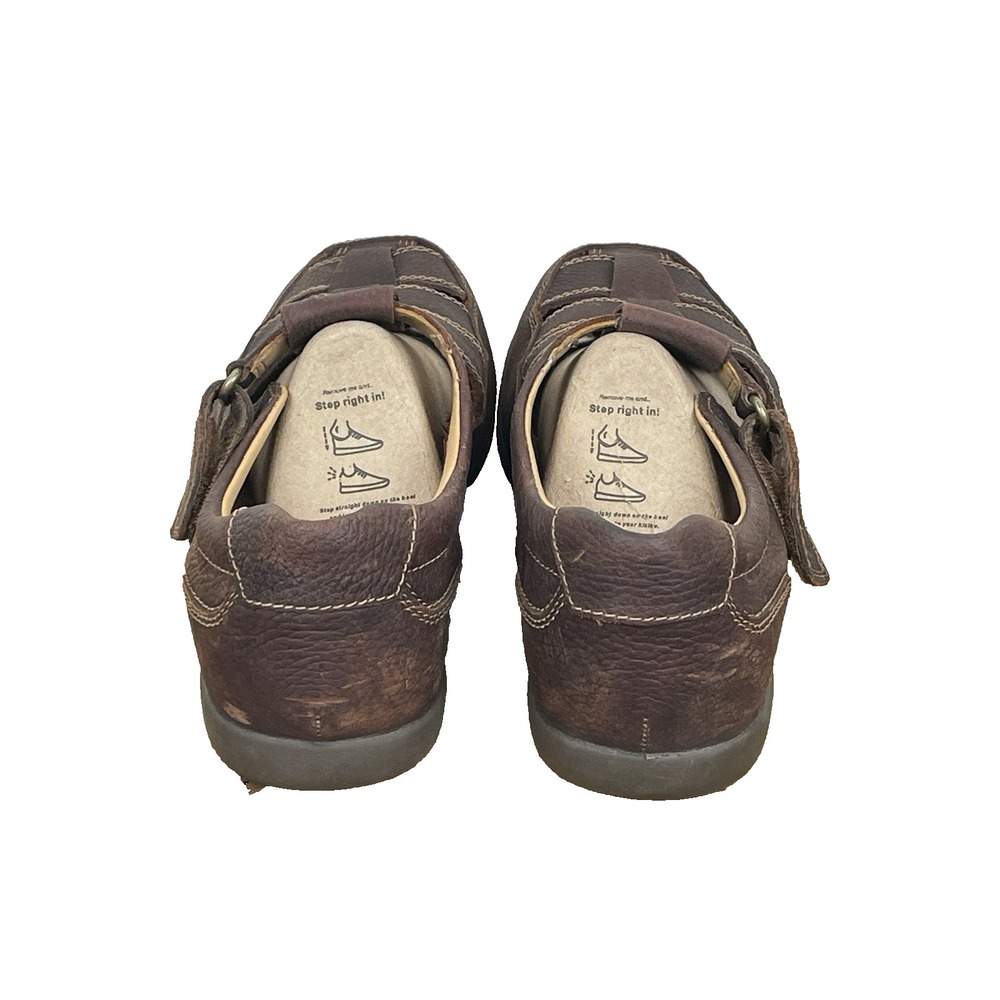Clarks Mens Dark Brown Leather Fisherman Sandals Size 9.5W Casual Coastal Earthy - Picture 3 of 10